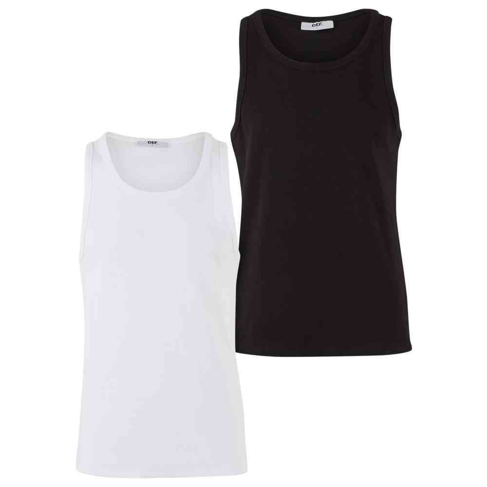 DEF - Basic 2 pack Tanktop - WeiÃŸ/Schwarz